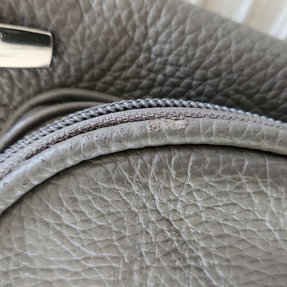 Gray Leather Crossbody Bag - Picture 9 of 9